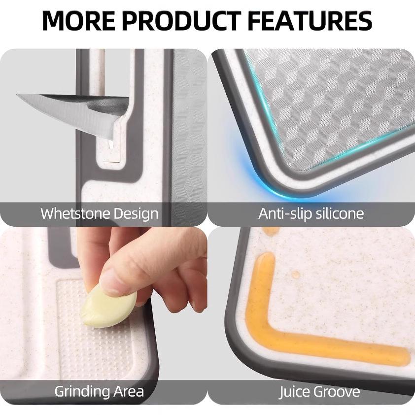 Multifunctional German 304 Stainless Steel Cutting Board for Chopping & Defrosting Vegetables and Fruits