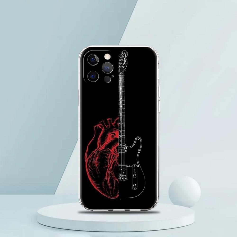 Guitar Strings Music Guitares Instrument Luxury Phone Case For iPhone 16 15 14 13 12 11 Pro Max XS X XR SE 7 8 Plus Clear Cover