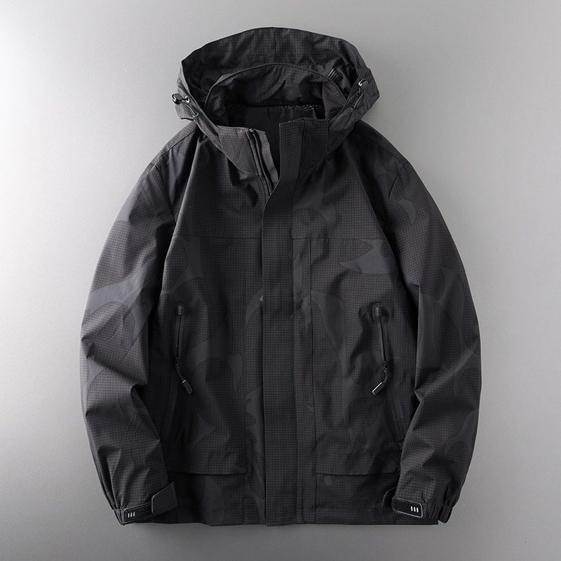 Outdoor Label-Cutting Soft Shell Jacket Men s Spring and Autumn Wear Jacket Black M