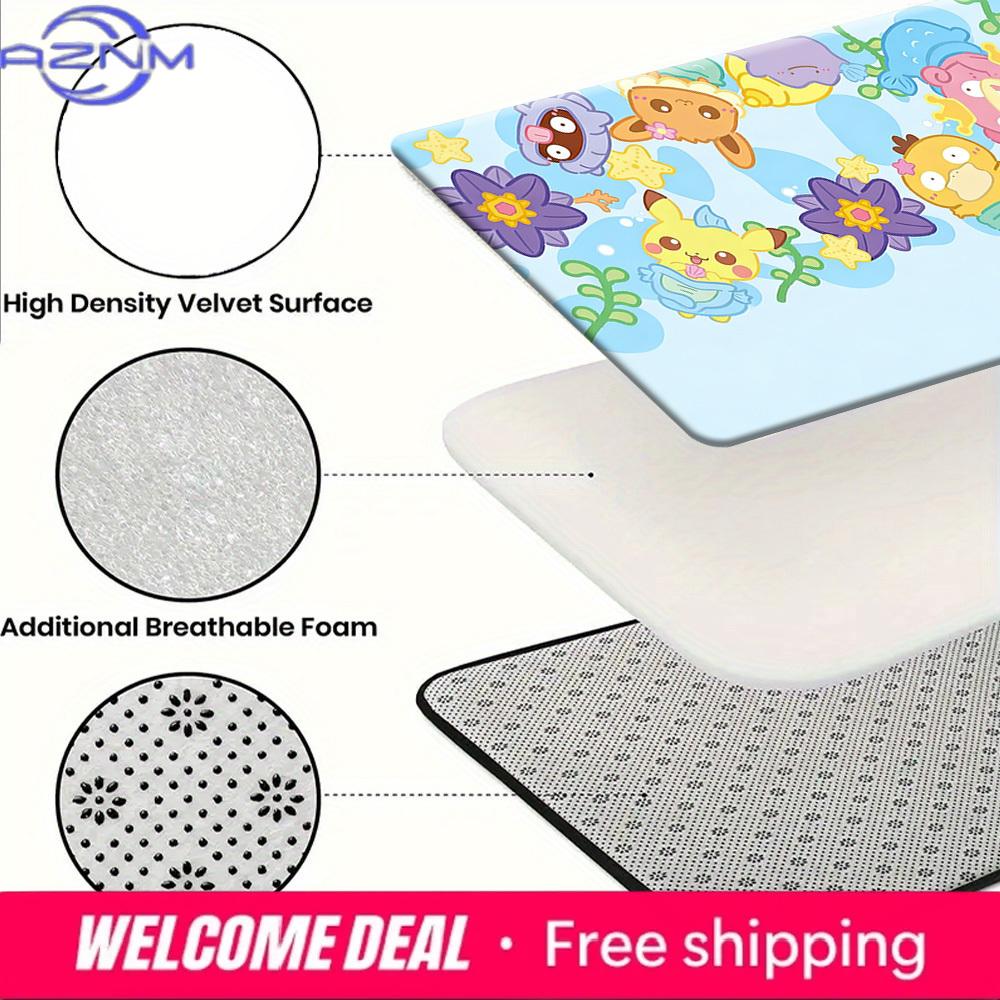 Pokemon Mermaid Style Characters Print Doormat Anti-slip Absorbent Floor Mat for Home Entrance Bedroom Living Room Decor