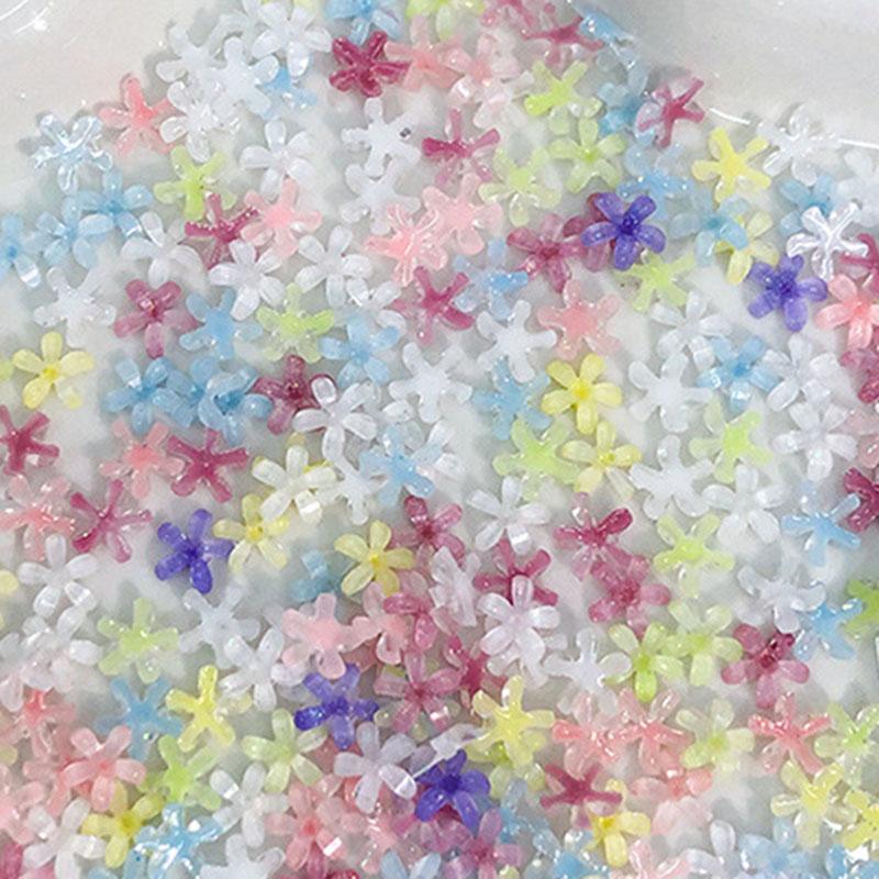 50 Pcs Flowers Nail Art Charms Resin Nail Charms Decoration 3D Jelly Flower Decals Summer Manicure Accessories Salon Supply Diy