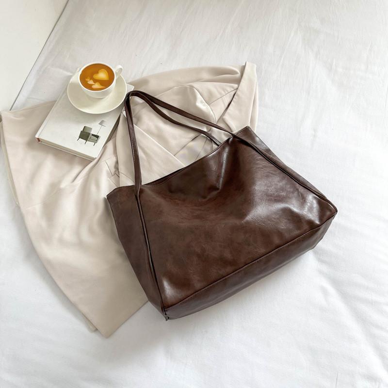 Stylish Large Capacity Pu Tote Bag For Women 2023 Retro Trendy Handbag
