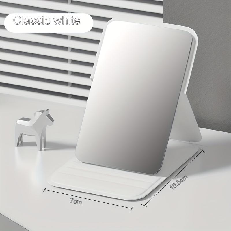 

Mini portable small mirror makeup mirror student dormitory bedroom folding mirror desktop home office dressing mirror белый