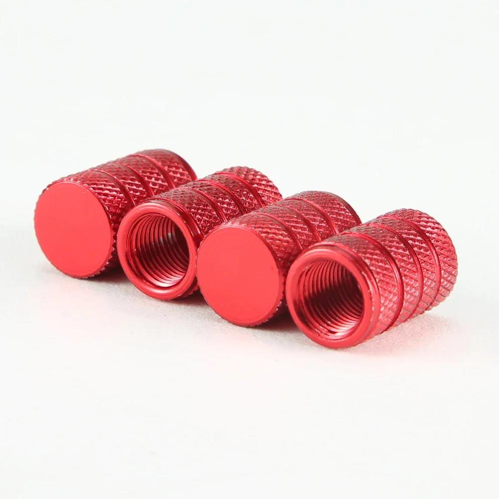 4Pcs Knurling Style Tire Valve Cap Aluminum Silver Car Tire Valve Stems Cap Tire Wheel Stem Air Valve Cap Valve Stems 1