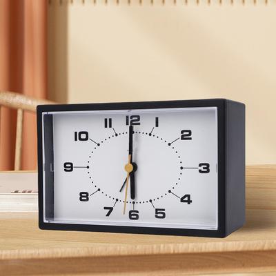 Sveglia Analogica Silenziosa a Batteria in Plastica Minimalista da Scrivania per Soggiorno Camera da Letto