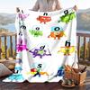 Warm Flannel Blanket Alphablocks Pattern, Lightweight Comfortable Throw Blanket for Bed Sofa Use