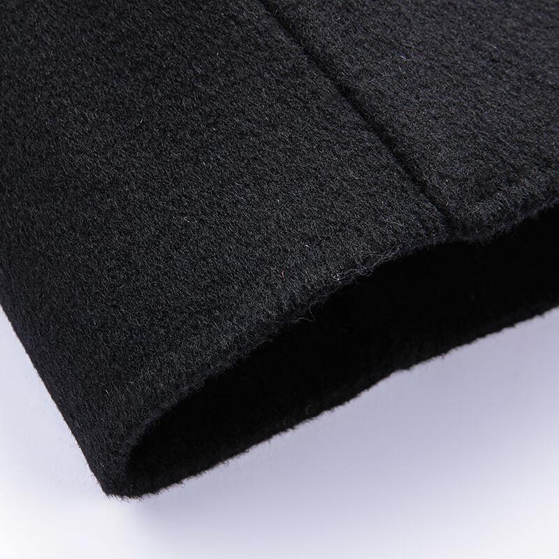 Fapai Men's Mid-Length Down Woolen Coat with 70% Merino Wool Collar & Detachable Liner