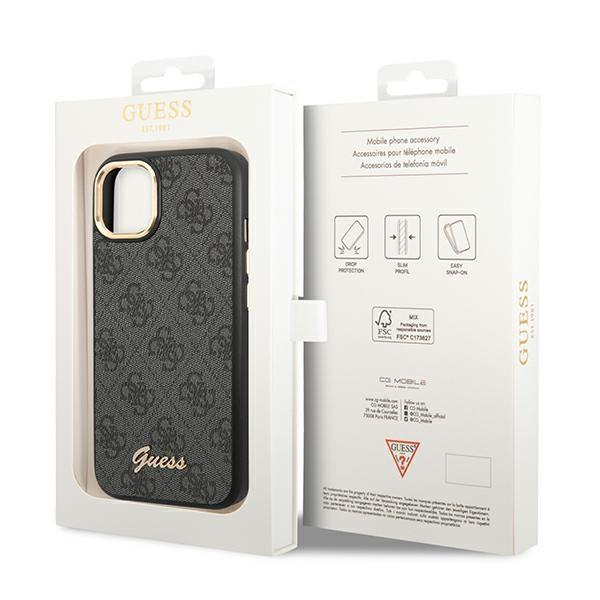 Guess Guhcp14Mhg4Shk Iphone 14 Plus/ 15 Plus 6.7 Czarny/Black Hard Case 4G Vintage Gold Logo