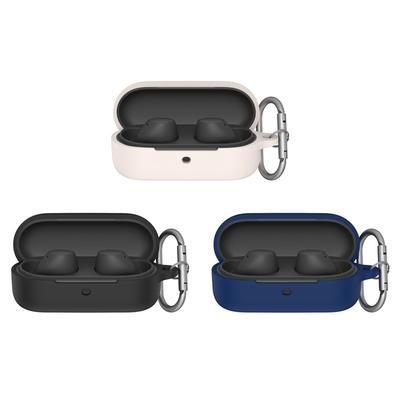 Silicone Case Earphone Case Cover with Carabiner Case Protector Wireless Earbuds Charging Box Protective Shell for Sony WF-C510