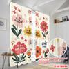 2pcs 2D flat printing Curtains It's Ok Different Flowers Polyester Fabric Without Electricity Festive Wall Decor Perfect for
