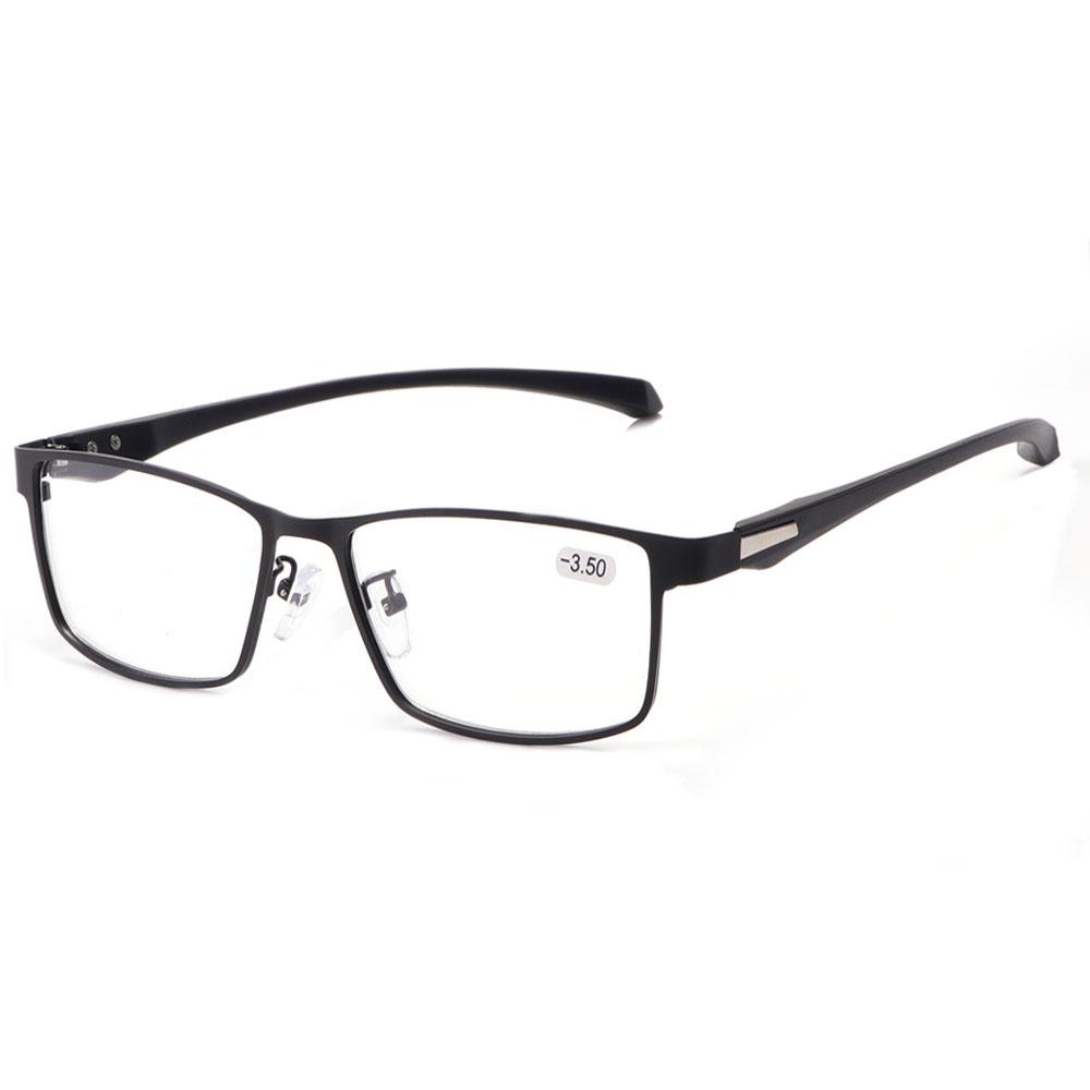 Anti Blue Light Myopia Photochromic Sunglasses Men Metal Rectangle Eyeglasses Chameleon Men's Close-up Glasses UV400