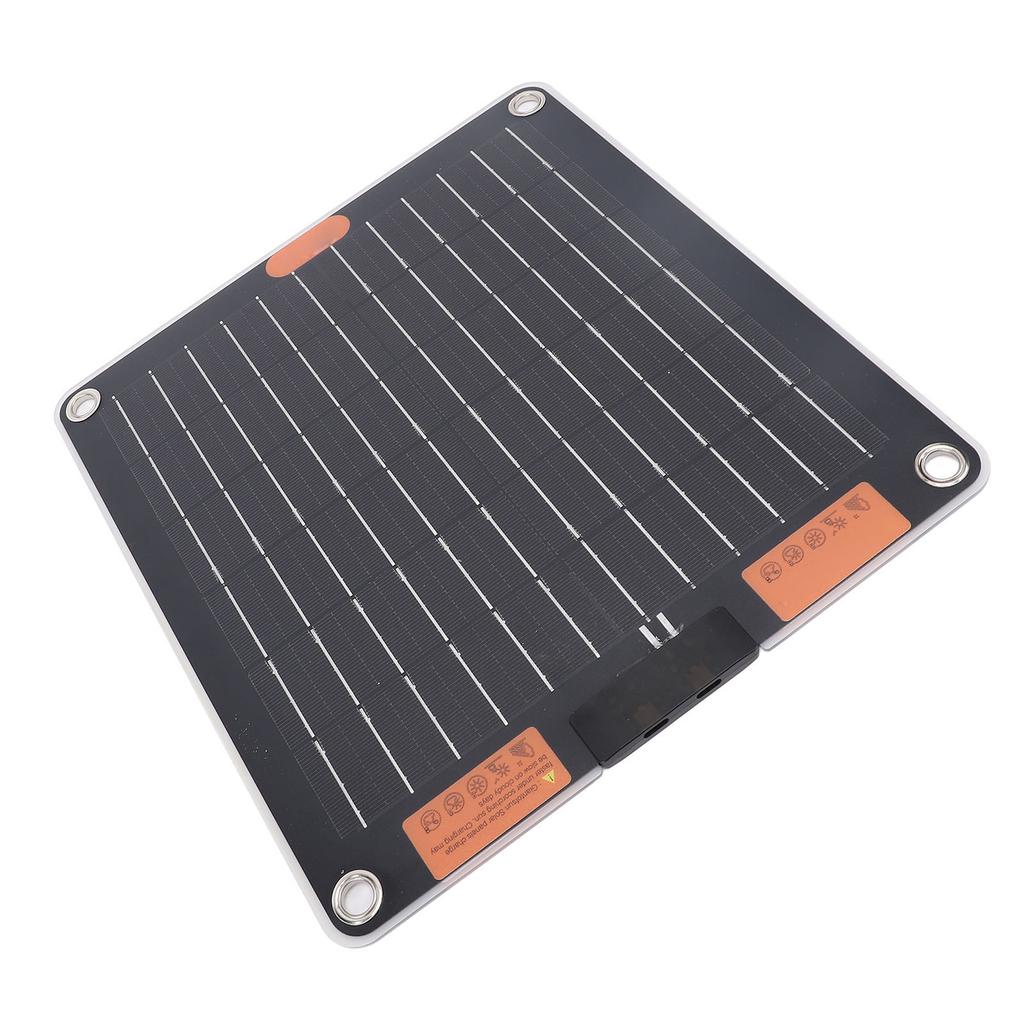 20W Dual TYPE C Output Solar Panel Thin Portable Lightweight Solar Panel with Dual TYPE C 5V 2A Output for Travel Camping with Monocrystalline S