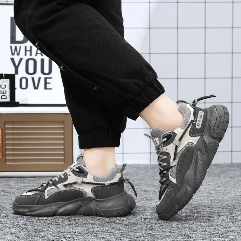 Fashion Spring New Men Sneakers Lightweight Mesh Breathable Air Cushion Running Shoe Basketball Training Shoes Damping Walking Shoe Plus