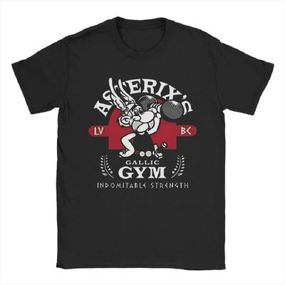 Asterix Galský GYM Pánská trička Obelix Nezdolná síla Vtipné tričko Tričko s kulatým výstřihem Bavlněný tisk zboží
