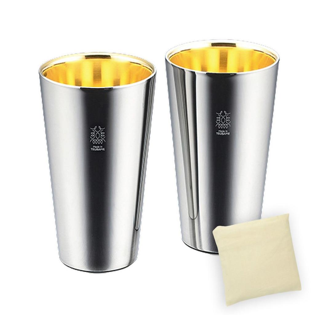 Stainless Set 24K Gold Made In Japan Made In J-kitchens Tumbler, 18/8 Steel, Double-Walled Construction, 2-Piece (Interior Plated), 300ml, (Includes