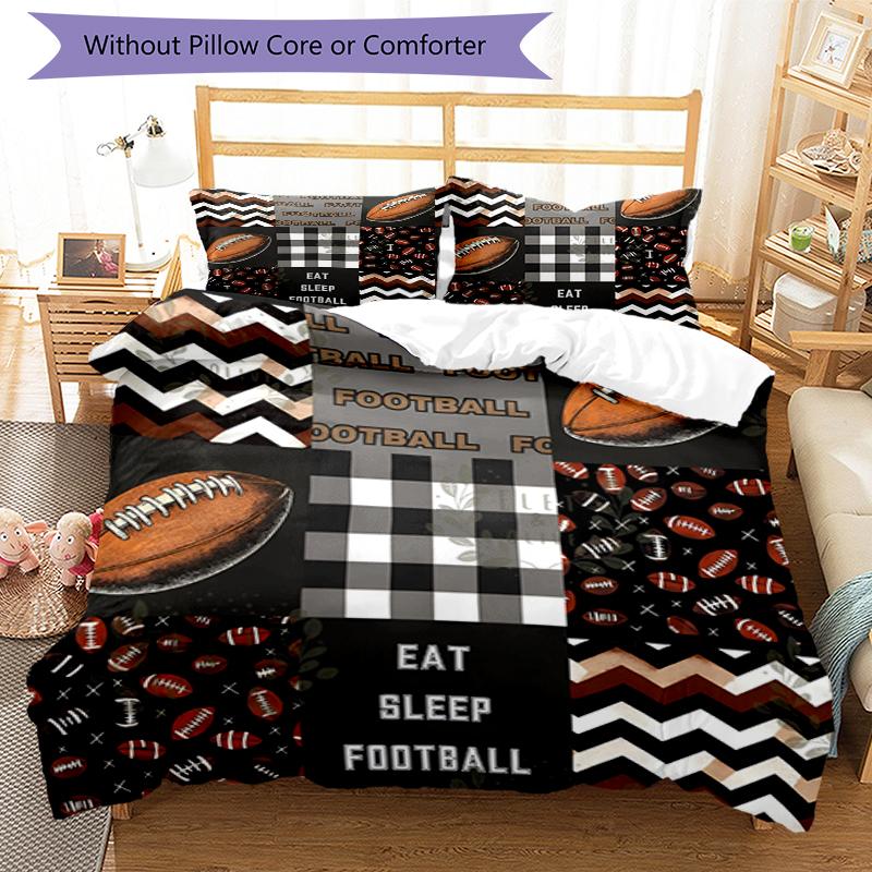 3pcs American Football Bedding Set Duvet Cover Closure Includes 1 Duvet Cover & 2 Pillowcases, Soft and Comfortable for All Seasons.