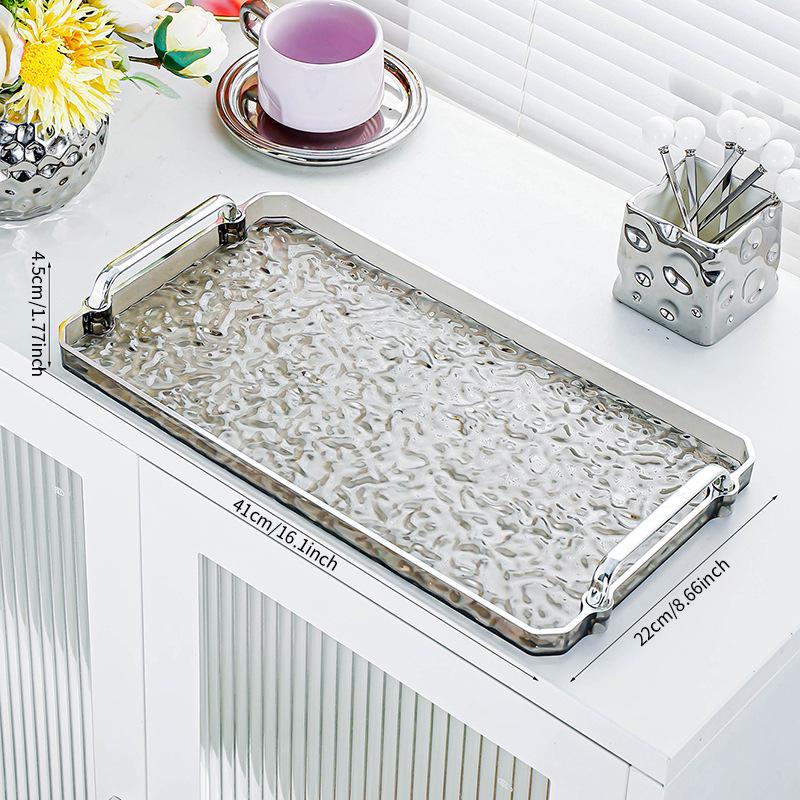 Rectangular Tea and Dessert Tray Set for Living Room or Salon