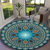 1pc Mandragora Floral Printed Chair Rug for Home Office Use, Living Room Kitchen Game Room Round Carpet