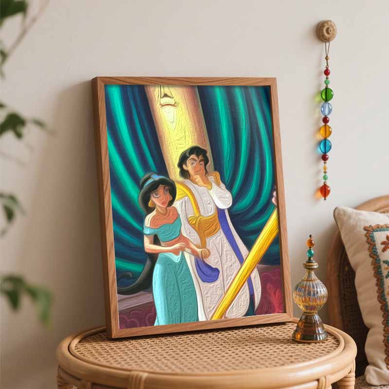 Disney Aladdin Jasmine oil painting art set handmade diy gift home decoration