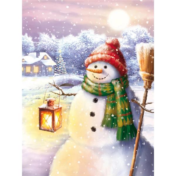 5D Diamond Painting Snowman Cartoon Diamond Embroidery Winter Landscape Art Rhinestone Mosaic Cross Stitch Christmas Decor
