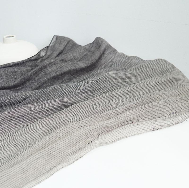 

Japanese Vintage Gradient Stripe Linen Scarf Forest Women s Art Versatile Spring/Summer Breathable Shawl Neck Protection Scarf 70x210cm