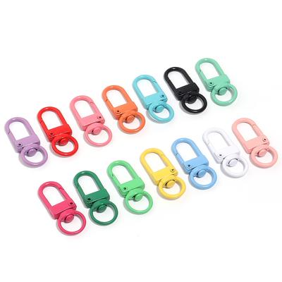 10pcs/lot Metal Lobster Clasp Hooks Colorful Key Ring for Jewelry Making Findings DIY Keychain Bag Ornament Accessory Supplies