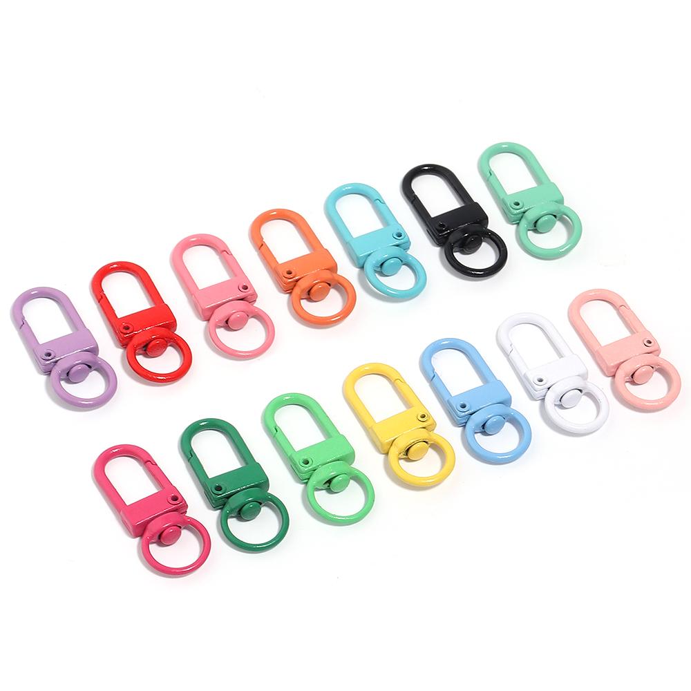 10pcs/lot Colorful Alloy Snap Lobster Clasps Hooks Keychain Findings For DIY Key Chains Necklace Bracelet Accessories Wholesale