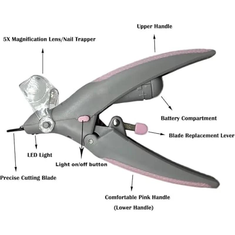 Pet Nail Clipper with LED Light – Precise and Safe Grooming for Dogs and Cats, Illuminates Nails for Accurate Clipping