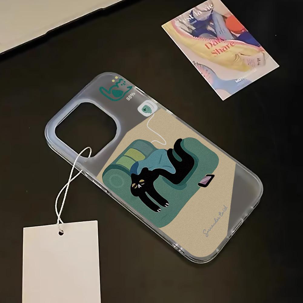Mobile Phone Cases for iPhone 11 13 15 Pro Max 12 14 Pro Max Case iPhone 16 15 Plus 13 Pro 12 Frosted Texture Painted Cartoon Flowers