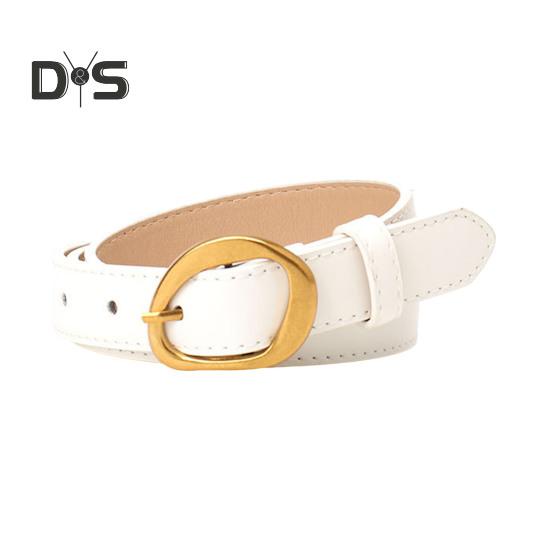

Женский ремень с нестандартной геометрической пряжкой, несколькими отверстиями, регулируемой длиной, искусственная кожа, уличный стиль, однотонный ремень белый