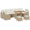 Ensemble de Canapés de Jardin vidaXL 10 Pièces avec Coussins Beige Rattan Poly Acacia, Canapé de Jardin vidaXL 2 Places 3364591