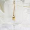 18K Gold-Plated Minimalist Lock Necklace – Short Titanium Steel Clavicle Chain