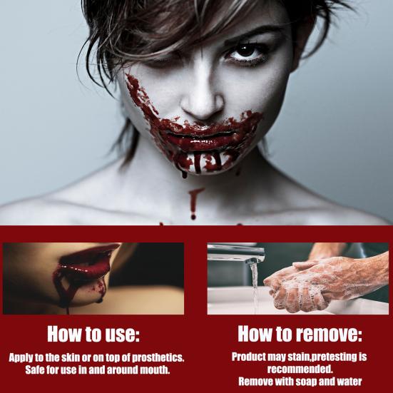 50 g Halloween-Plasma, waschbar, realistisches Kunstblut, Halloween-Cosplay-Requisiten zur Herstellung authentischer Wunden