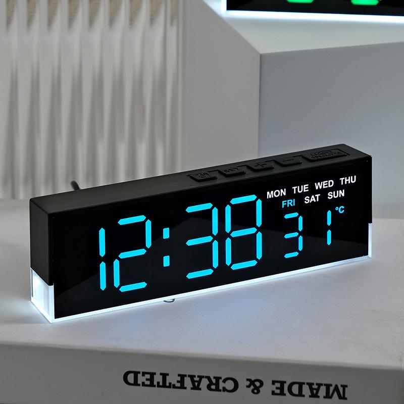 LED Multifunctional Alarm Clock Simple Clock Atmosphere Light Alarm Clock Bedside Clock