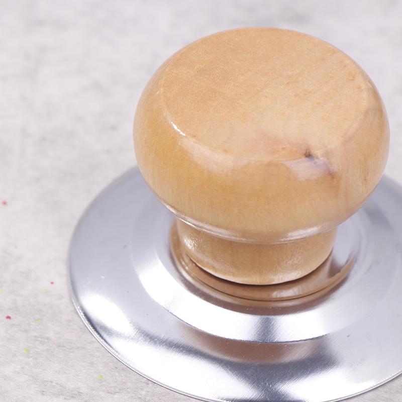 2*Universal Pot Lib Knobs Caps Wooden Heat-Resistant Cooking Pan Lid Covers Replacement Lifting Handle Kitchen Cookware Handgrip