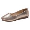 Women's Versatile Gold Flat Slip-On Shoes, Breathable Textile Casual Commute Work Sneakers