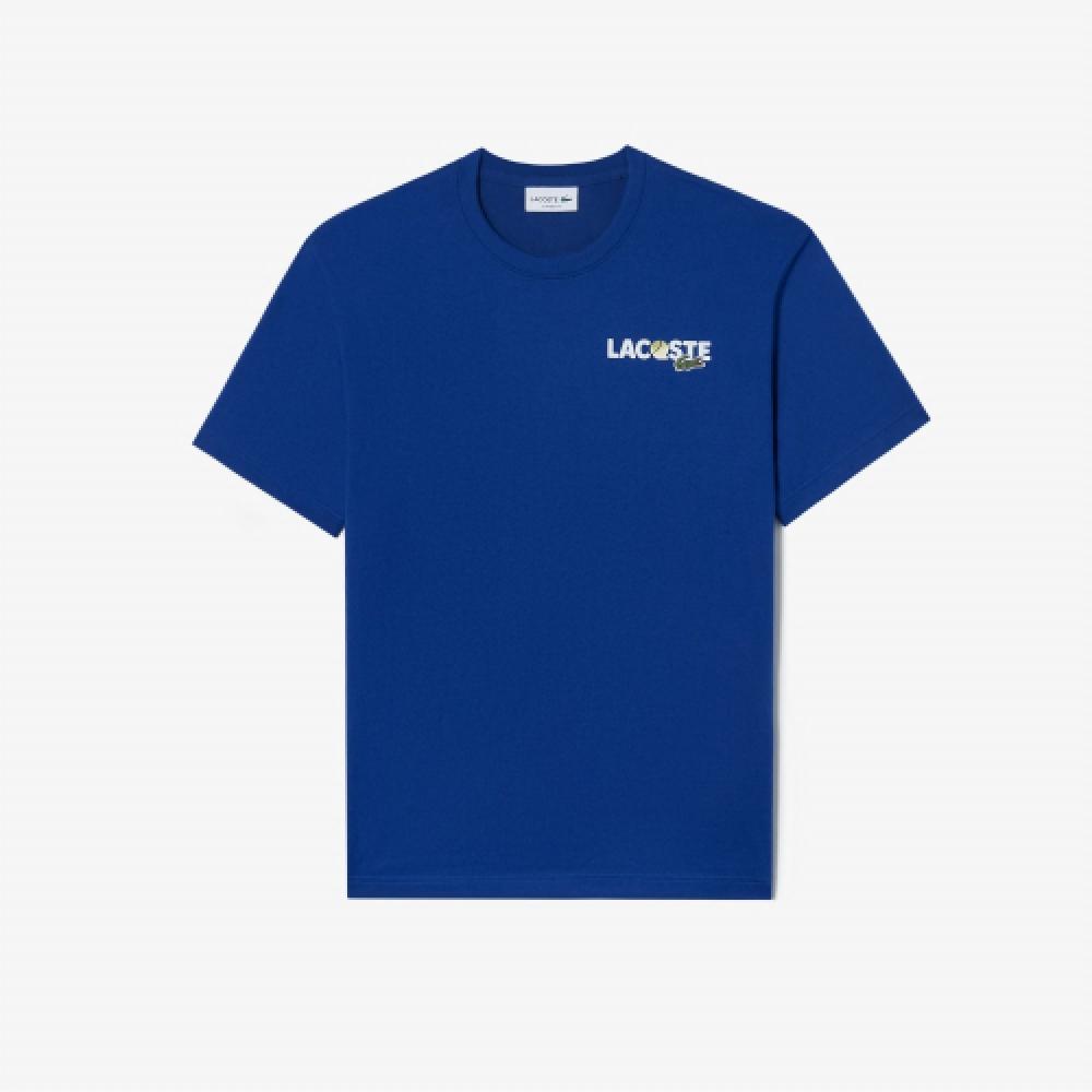 

LACOSTE Мужская футболка с рисунком комиксов [синий] 003