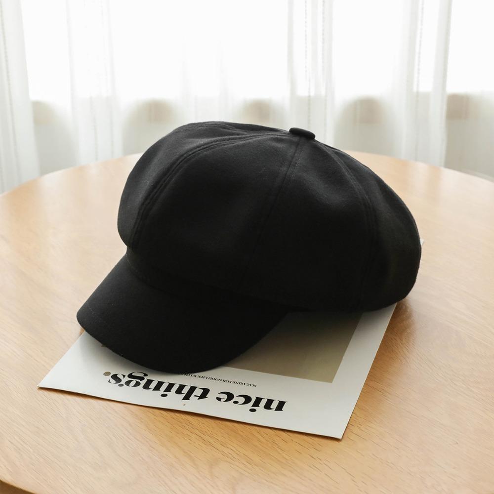 Solid Color Vintage Newsboy Cap Duck Tongue Painter Cap Casual Retro Berets Hat  Female