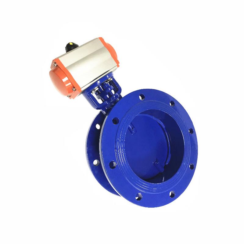 Deqi D641X3-16Q Pneumatic Flanged Soft Seal Butterfly Valve