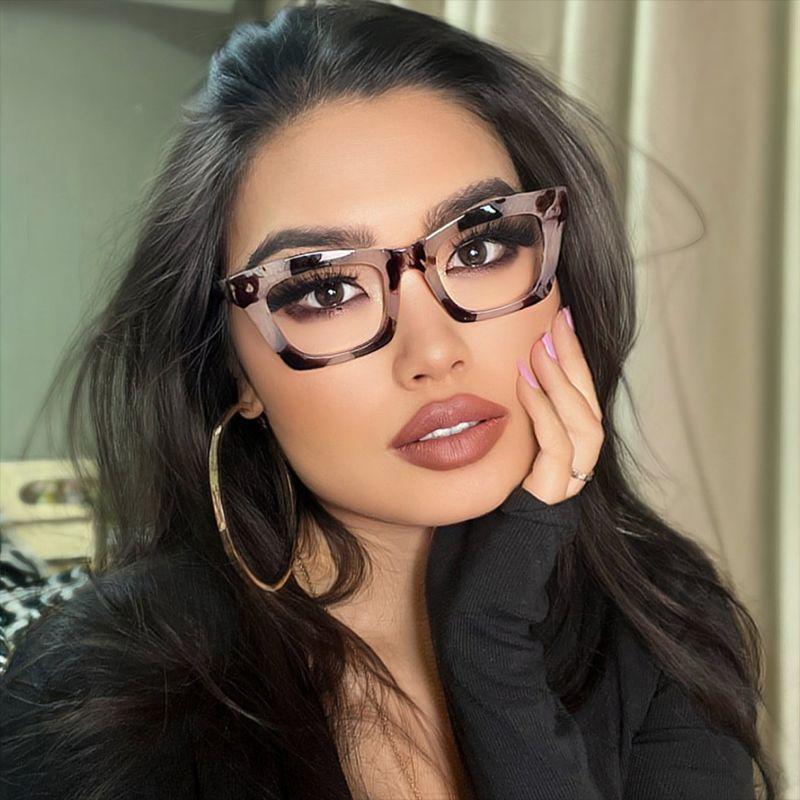 Vintage Anti Blue Light Square Glasses Women For Men Luxury Brand Designer Sexy Ladies Trendy Myopia Prescription Optical Frame