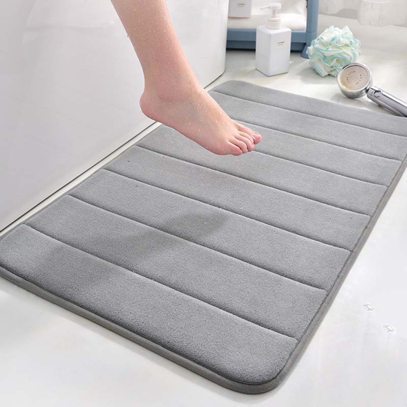 Bathroom Mat Memory Foam Mat Super Absorbent Bath Mat Non-slip Memory Foam Bathroom Mat Coral Fleece Quick Drying Bathroom Rug Entrance Doormat