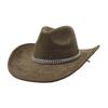 Vegan Suede Hat fishbone shape 9.5cm Wide Brim Fedora Hat Men's and Women's Autumn and Winter Felt Jazz Hat Classic Church Hat