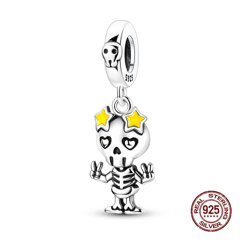 Original 925 Silver Charms Beads Winter Snowflake Snowman Igloo Penguin Pendants Fit Bracelet Charms Women Jewelry Gift