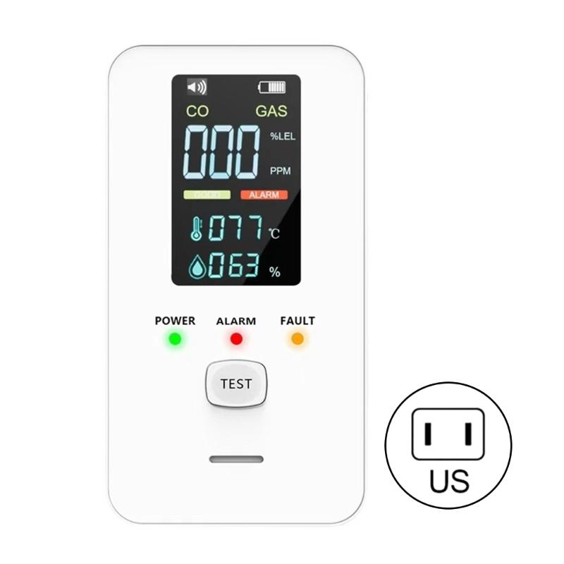 Environmental Monitor Device for Gas Leak Detection Humidity and Temperature Featuring Sound Light Warning Color Screen
