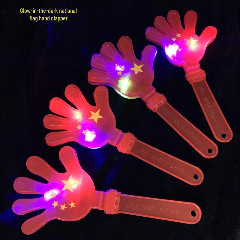 Luminous Red Flag Hand Clappers for National Day Concerts and Sports Events