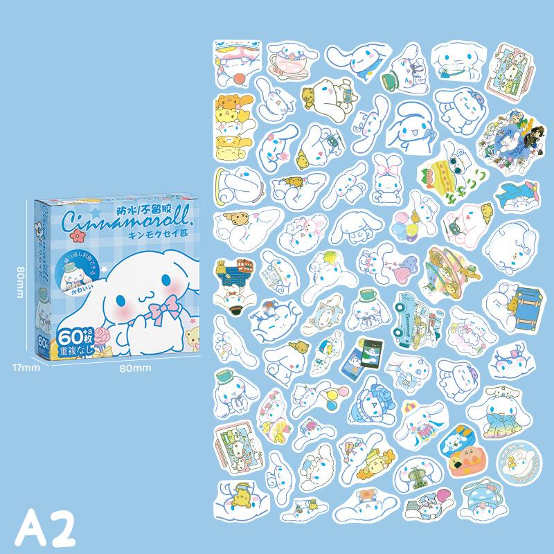 

Cinnamoroll Sticker Cute Kuromi Pompompurin Cartoon Luggage Desktop Handbook Mouse Gift Set Sticker