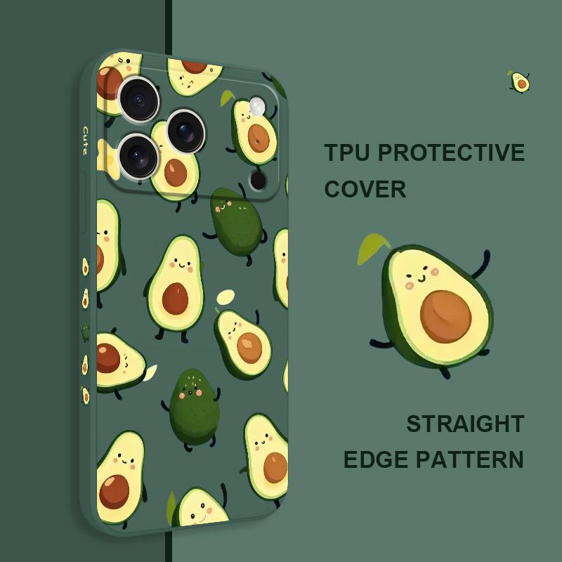 Swinging Avocado Phone Case For iPhone 17 Air 16 16e 15 14 13 Pro Max Plus Mini Liquid Silicone Soft Cover