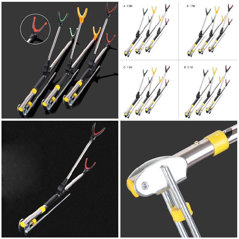 Stainless Steel Fishing Rods Support V Shape Head Adjustable Anti-Slip Stable Strong Fishing Rod Bracket For Fishing Tool
