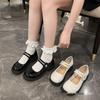 Black and White Japanese Style Leather Shoes for Students - Suitable for School Uniforms and Chorus Performances