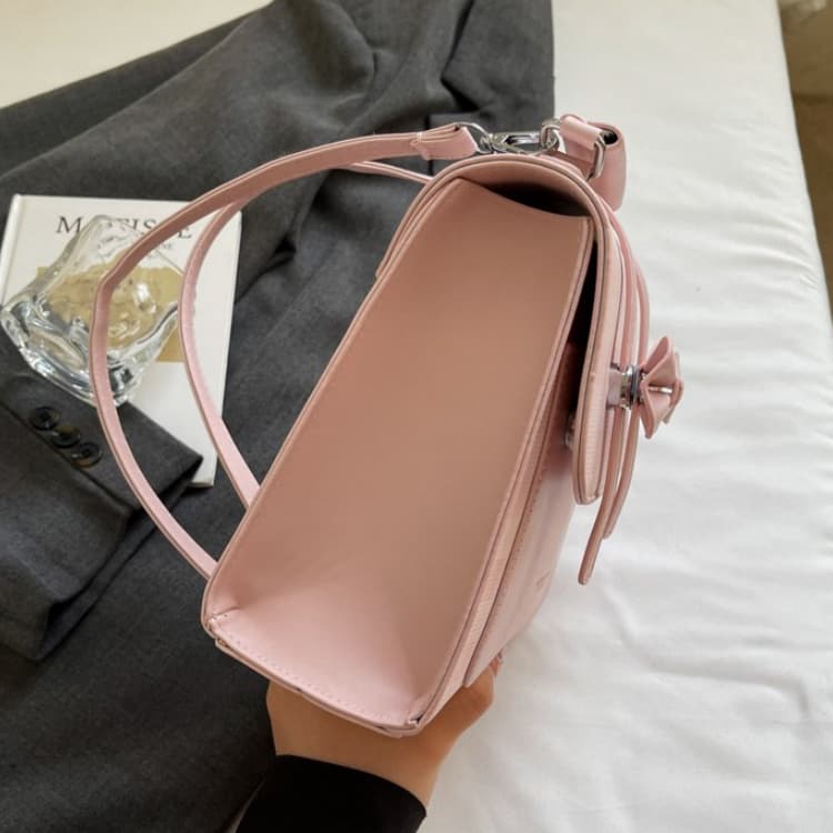 Bow Plaid Shoulder Small Square Bag Female
